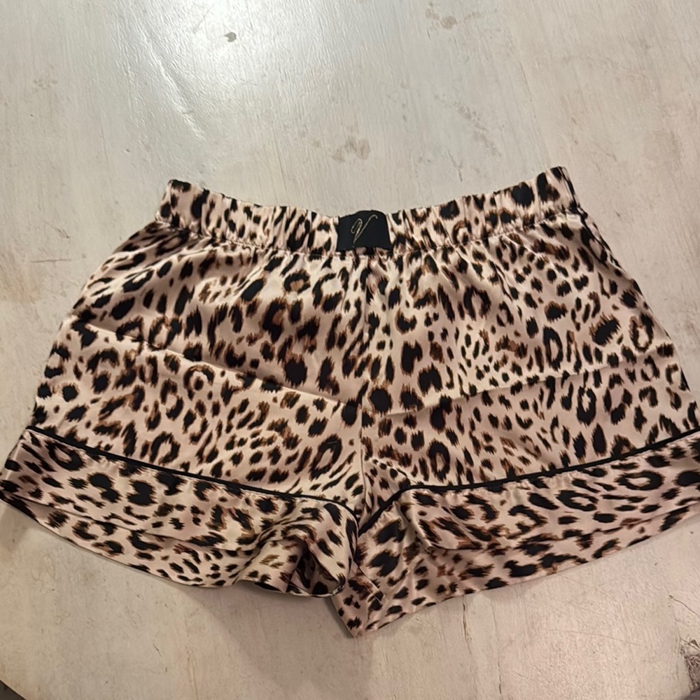 Victoria's Secret High Waist Leopard Print Shorts Brown Black
